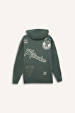 DeFactoFit NBA Milwaukee Bucks Boxy Fit Kapüşonlu Sırt Baskılı Kanguru Cepli Kalın Sweatshirt D3246AX24WNGN1177