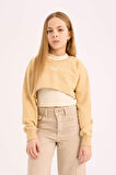 DeFacto Kız Çocuk Bisiklet Yaka Baskılı 2'li Sweatshirt D9442A825SPBG203