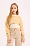 DeFacto Kız Çocuk Bisiklet Yaka Baskılı 2'li Sweatshirt D9442A825SPBG203