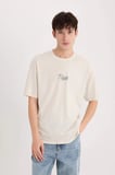 Defacto E1871 Bej Looney Tunes Boxy Fit Bisiklet Yaka Kısa Kollu Tişört