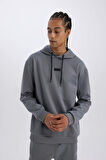 DeFactoFit Standart Fit Kapüşonlu Basic Düz Sporcu Sweatshirt D3736AX24WNGR211