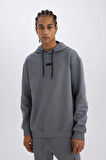 DeFactoFit Standart Fit Kapüşonlu Basic Düz Sporcu Sweatshirt D3736AX24WNGR211