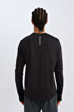 DeFactoFit Slim Fit Dar Kesim Bisiklet Yaka Sporcu Uzun Kollu Tişört A3961AX24WNBK81