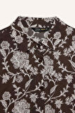 DeFacto Loose Fit Gömlek Yaka Desenli Uzun Kollu Gömlek Tunik T0609AZ24AUBN539