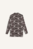 DeFacto Loose Fit Gömlek Yaka Desenli Uzun Kollu Gömlek Tunik T0609AZ24AUBN539