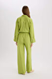 DeFacto Wide Leg Keten Karışımlı Geniş Paça Pantolon D8187AX25SPGN698
