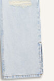 Kız Çocuk Wide Leg Yırtık Detaylı Geniş Paça Jean Pantolon