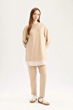 Harem Basic Düz Sweatshirt Kumaşı Pantolon