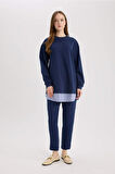Harem Basic Düz Sweatshirt Kumaşı Pantolon	