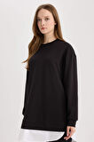 Regular Fit Bisiklet Yaka Basic Düz  Sweatshirt Tunik