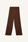 Wide Leg Geniş Bol Paça Esnek Belli Bürümcük Lacivert Pantolon