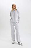 DeFacto Wide Leg Kışlık PantolonGeniş Bol Paça Beli Lastikli Bağcıklı Basic Düz Cepli E1998AX24WNGR210