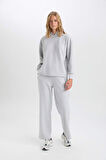 DeFacto Wide Leg Kışlık PantolonGeniş Bol Paça Beli Lastikli Bağcıklı Basic Düz Cepli E1998AX24WNGR210