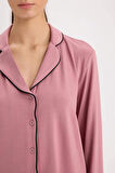 DeFacto Pijama Takımı Regular Fit Uzun Kollu Üst Uzun Alt-Fall in Love E1804AX24WNPN429