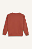 DeFacto Erkek Çocuk Bisiklet Yaka Baskılı İçi Yumuşak Tüylü Sweatshirt D6209A824CWBN536