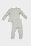 DeFacto Erkek Bebek Pijama Takımı Dinazor Baskılı Waffle Uzun Kollu Üst Beli Lastikli Uzun Alt E0754A525SPGN1128