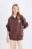 DeFacto Coool Oversize Geniş Kalıp Basic Düz Sweatshirt E2433AX24WNBN505