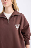 DeFacto Coool Oversize Geniş Kalıp Basic Düz Sweatshirt E2433AX24WNBN505