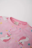 DeFacto Kız Bebek Unicorn Baskılı Pijama Takımı Uzun Kollu Üst Beli Lastikli Uzun Alt E0763A525SPPN253