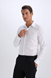DeFacto Slim Fit Dar Kesim Polo Yaka Oxford Basic Düz Uzun Kollu Beyaz Gömlek R4340AZ25SPWT36