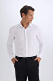 DeFacto Slim Fit Dar Kesim Polo Yaka Oxford Basic Düz Uzun Kollu Beyaz Gömlek R4340AZ25SPWT36