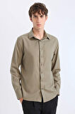 DeFacto Slim Fit Dar Kesim Polo Yaka Kolay Ütülenen Oxford Basic Düz Uzun Kollu Gömlek R4340AZ25SPKH465