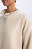 DeFactoFit Standart Fit Yarım Fermuarlı Skuba Dalgıç Kumaş Sporcu Sweatshirt D7120AX25SPBG700