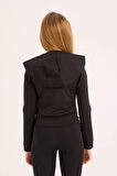 DeFacto Kız Çocuk Kapüşonlu İçi Yumuşak Tüylü Fermuarlı Sweatshirt D9788A825SPBK81
