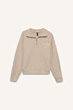 DeFacto Regular Fit Yarım Fermuarlı Baskılı Sweatshirt E1850AX24WNBG287