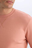 Regular Fit Bisiklet Yaka Basic Düz Kalın Sweatshirt
