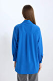 DeFacto Relax Fit Poplin Basic Düz Uzun Kollu Gömlek Tunik D7342AX25SPBE463
