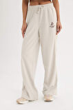 DeFactoFit NBA Los Angeles Lakers Wide Leg Geniş Paça Standart Boy Pike Sporcu Pantolon D6120AX25SPBG745