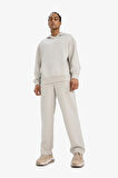 Boxy Fit Kapüşonlu Kanguru Cepli Jakarlı Sweatshirt