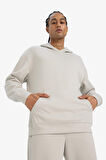 Boxy Fit Kapüşonlu Kanguru Cepli Jakarlı Sweatshirt