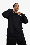 Boxy Fit Kapüşonlu Jakarlı Sweatshirt