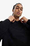 Boxy Fit Kapüşonlu Jakarlı Sweatshirt