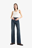 90's Wide Leg Yüksek Bel Düz Paça Uzun Jean Pantolon