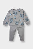 Erkek Bebek 2'li Takım Desenli Sweatshirt Alt