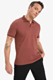 Slim Fit Dar Kesim Kısa Kollu Basic Düz Polo Tişört