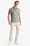 DeFacto Slim Fit Dar Kesim Kısa Kollu Dokulu Basic Düz Polo Tişört T5259AZ25SMGN1153