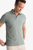 DeFacto Slim Fit Dar Kesim Kısa Kollu Dokulu Basic Düz Polo Tişört T5259AZ25SMGN1153