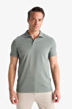 DeFacto Slim Fit Dar Kesim Kısa Kollu Dokulu Basic Düz Polo Tişört T5259AZ25SMGN1153