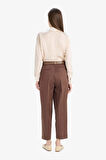 DeFacto 	Carrot Fit Kemerli Klasik Pantolon Yüksek Bel Dar Paça Piliseli Basic Düz Kısa Paça D4282AX25SMBN254