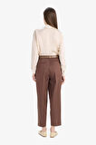 DeFacto 	Carrot Fit Kemerli Klasik Pantolon Yüksek Bel Dar Paça Piliseli Basic Düz Kısa Paça D4282AX25SMBN254