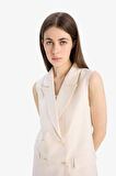 Regular Fit Ceket Yaka Tensel  Blazer Yelek