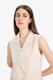 Regular Fit Ceket Yaka Tensel  Blazer Yelek