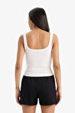 Slim Fit Dar Kesim Basic Düz Yuvarlak Yaka Fitilli Kaşkorse Atlet