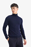 Slim Fit Dar Kesim Balıkçı Yaka Triko Kazak