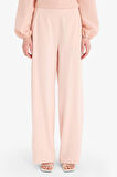 Wide Leg Keten Karışımlı Geniş Paça Pantolon