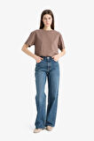 DeFacto Boxy Fit Bisiklet Yaka Basic Düz Penye Kısa Kollu Tişört C7459AX25SMBN532